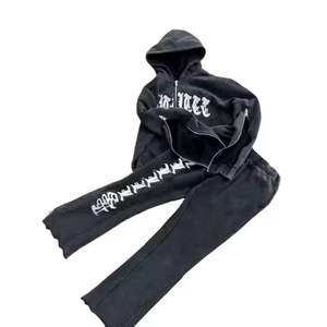 Cortavientos de nailon de dos piezas ligero Unisex, ropa deportiva con logotipo personalizado, conjuntos cortos de verano con capucha estampada, características de talla grande - Product Image 1