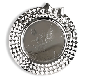 Elegant Shiny Silver Finished Metal Serving Tray Wedding Event Parties Round Charger Plate Food, Drinks & Dates Serving Trays - Product Image 5