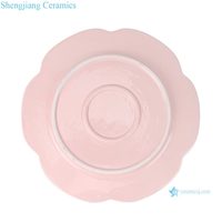 RXBW03-B-C-13inch Assiette de vaisselle en céramique rose et blanche de haute qualité motif Bok Choy en Stock pour la cuisine de cadeaux de fête de mariage