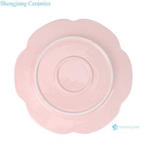 RXBW03-B-C-13inch Assiette de vaisselle en céramique rose <span class=keywords><strong>et</strong></span> blanche de haute qualité motif Bok Choy en Stock pour la cuisine de cadeaux de fête de mariage - Product Image 5