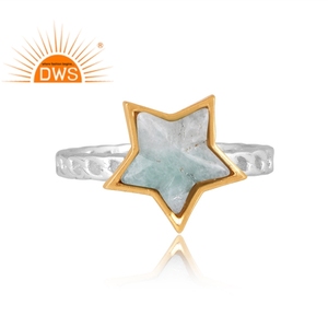 Meilleure vente argent sterling fin Amazonite naturelle pierre précieuse étoile design anneau empilable fabricant de bijoux personnalisés - Product Image 2
