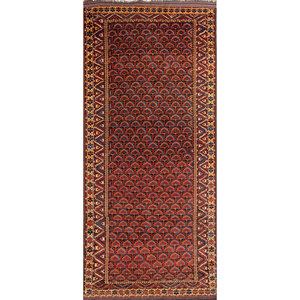 Tapis en laine noué à la main Aalam Blue Paem-122, style persan géométrique, pour la décoration du salon des adolescents, tapis rectangulaire pour couloir - Product Image 1