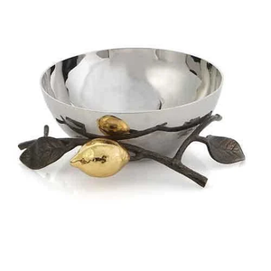 Bol en acier inoxydable Design feuille de laiton Salade Bols à fruits et noix Objets décoratifs en acier Bol fin - Product Image 6