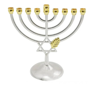 การออกแบบต้นไม้สีเงินที่น่าทึ่งของชาวยิวทำจากทองเหลืองศาสนายิวคลาสสิคเมโนราห์ฮานุคคาห์มีจำหน่ายในราคาขายส่ง - Product Image 2