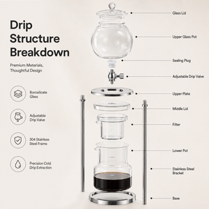Cafetière à glace en verre borosilicate pour café infusé à froid, tour de préparation pour café, vente en gros pour cafés - Product Image 5