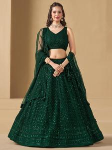 Nouvelle Collection Manches Courtes Mariage Lehenga Choli pour Femme et Fille Porter à Prix Abordable Pakistanais Lehenga Choli - Product Image 4