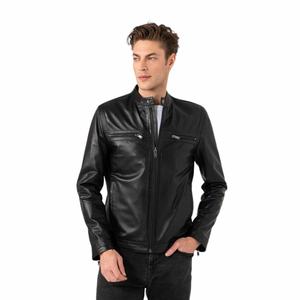 Veste en cuir pour homme Produit tendance Veste en cuir pour homme Toile Tissu Stand Vêtements d'hiver personnalisés pour homme High Street - Product Image 4