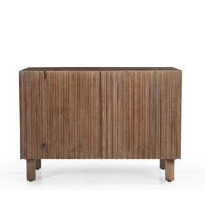 Aparador de 2 puertas de madera maciza de mango Arlo en nogal - Product Image 1