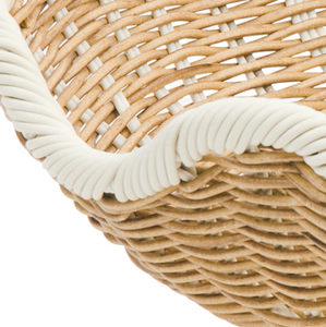 Bol de piédestal en rotin tissé à la main panier de fruits en osier décoratif avec bord festonné pour la cuisine à manger Boho décor à la maison rustique - Product Image 6