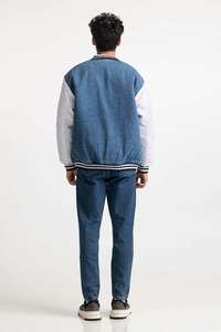 <b>Men</b> Winter Sports Casual <b>Jean</b> with Down Fill Cotton Material OEM Service for <b>Work</b> High Quality Custom Denim Jacket - Product Image 4