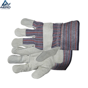 Guantes de trabajo de cuero con logotipo personalizado a bajo precio, guantes de trabajo de cuero para hombre para seguridad de las manos, uso en exteriores. - Product Image 3