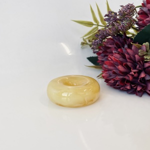 Colgante de Ámbar Báltico Natural Amarillo en Forma de Donut, Collar Clásico para Niños - Product Image 3