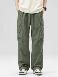 Pantalones Cargo informales con múltiples bolsillos para hombre, de secado rápido, transpirables, a prueba de viento, de talla grande, bordados, impermeables, de corte holgado - Product Image 1