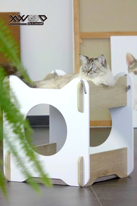 Luxury Solid Wood <b>Cat</b> House Eco-Friendly Wooden Cardboard <b>Cat</b> <b>Kennel</b> PET Supplies with Good Price - Product Image 2