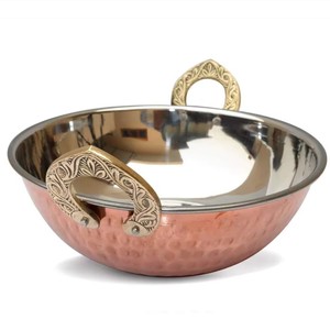 หม้อต้มอาหารทำจากโลหะทองแดงที่ผ่านการตีแล้วมีฝาปิดหม้อทองแดง - Product Image 4