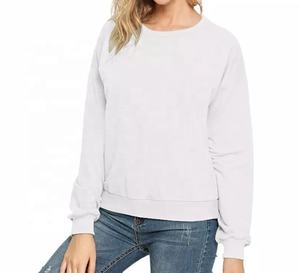 Venta al por mayor de las mujeres sudadera de algodón personalizado pulóver de gran tamaño de cuello redondo cálido Casual Street Style Top - Product Image 1