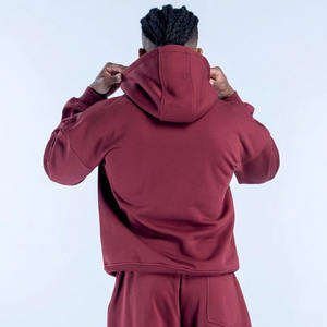 OEM Custom Design <b>Burgundy</b> Graphic <b>Hoodie</b> & Straight Leg Joggers <b>Men</b> Tracksuit Heavyweight Cotton Jogging Suit <b>Men's</b> Sweatsuits - Product Image 2