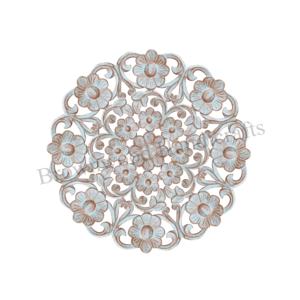 Panneau mural décoratif sculpté à la main de forme ronde en MDF antique de luxe Fabricant indien de décoration intérieure pour chambre et bureau - Product Image 4