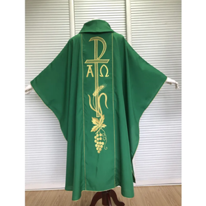 Église Prêtre Robe Robe Chasuble, Broderie Robe À Manches Longues Couleur Moyen Creux Dentelle Chemise Robe Robe Cape - Product Image 4