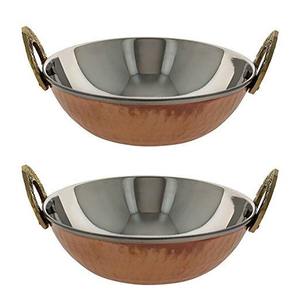Handmade <b>Stainless</b> <b>Steel</b> Copper Indian Karahi Serving Dish Top Seller Handmade <b>Stainless</b> <b>Steel</b> Copper Dish Serving Indian - Product Image 6