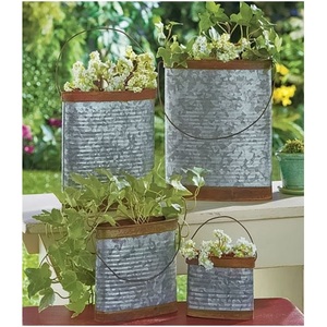 Maceta para exteriores galvanizada de Metal para granja ecléctica contemporánea, suelo colgante decorativo para jardín hecho a mano para uso doméstico, venta al por mayor - Product Image 4