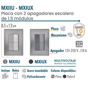 Interruttore per scale di alta qualità, MXIUX-005, 5 pezzi, Interruttore per scale x2, 125-250VAC, 10A, 50/60Hz, Argento/Oxford, Acciaio inossidabile - Product Image 2