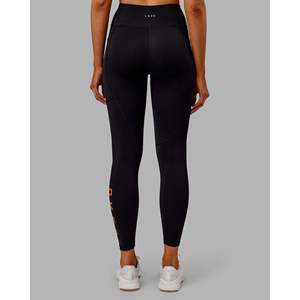 Legging Rep Ultra taille haute 7/8 avec poches - Noir/Orange Ultra, respirant, longueur cheville, vêtement de sport pour l'entraînement, grande taille XXL - Product Image 4