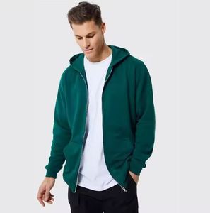 Sweat à capuche pour homme 100% coton thermique à fermeture éclair complète Design personnalisé bouffant imprimé imperméable lourd GSM pour l'hiver - Product Image 2