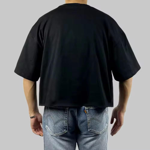 Camiseta de algodón 100% para hombre, Camiseta holgada estampada con ajuste holgado 2025, camiseta recortada de último diseño para hombre, camiseta transpirable con estampado personalizado - Product Image 2