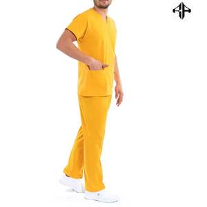2025 nueva llegada personalizado hombres Hospital Scrubs poliéster algodón enfermera uniforme conjunto de manga corta Doctor Scrubs al por mayor - Product Image 6
