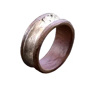 定制手工碳钢1095古董复古银色填充戒指男女伴郎结婚戒指礼物他她的礼物