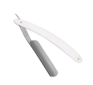 Maquinilla de afeitar de acero inoxidable, soporte de hoja fina para Barba, Manual de plástico blanco, maquinilla de afeitar para Barba - Product Image 2