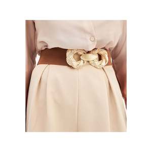 Ceinture élastique pour femme avec boucle dorée, ceinture pour veste, ceinture pour chemise, ceinture pour robe - TABA - Product Image 1