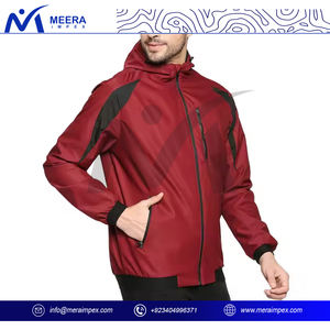 Veste Softshell d'hiver pour hommes en gros veste coupe-vent rouge et noire personnalisée pour vêtements d'extérieur, vêtements de mode et vêtements décontractés - Product Image 4