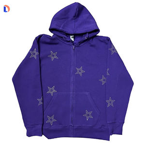 Sweats à capuche zippés 100 coton personnalisés Sweat à capuche strass pour hommes Fabricant unisexe du Pakistan - Product Image 2