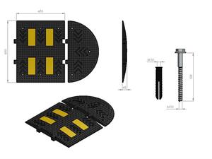 Rubber <b>Speed</b> <b>Bump</b> 50 X 60 X 4.5 cm PL-01-300 - Product Image 5