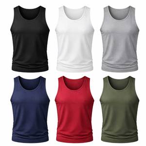 Débardeurs pour hommes, fitness, gym, été, coton, sans manches, coupe ajustée, sportif, respirant, séchage rapide, broderie 3D personnalisable - Product Image 3