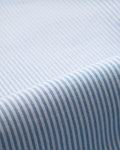 <b>Men's</b> Autumn Breathable <b>Long</b>-<b>Sleeve</b> <b>Striped</b> Oxford <b>Shirt</b> Fitted Casual Versatile Tops by Routine Vietnam Polyester/Cotton - Product Image 5