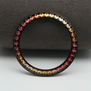 Mode finition noire montre lunette coucher de soleil dégradé pierre réglage après-vente bague de remplacement pour montre de luxe - Product Image 6