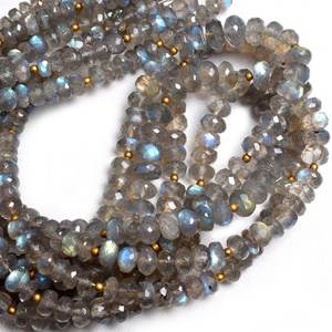 Haute qualité 5-8mm Labradorite facettes Rondelle pierre perles pierres précieuses fabrication de bijoux fournitures gros perles brins - Product Image 5