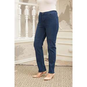 Jean bleu marine grande taille avec taille élastique - Product Image 4