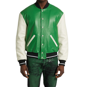 Vestes universitaires en cuir PU manteau en cuir de moto de haute qualité pour hommes veste Streetwear pour hommes - Product Image 4