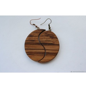 Pendientes bohemios de madera hechos a mano para niñas - Product Image 6
