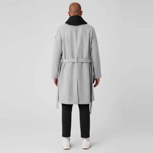 <b>Men</b> Classic Wool Overcoat, Long Winter Coat with Single-Breasted Button Closure, Tailored Formal Overcoat <b>for</b> Business - Product Image 3