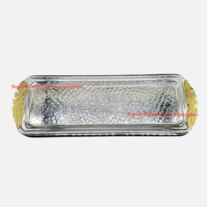 Plateau en acier inoxydable de la plus haute qualité or Floral Accent Table Top Fournitures d'hôtel durables pour le service des aliments et l'utilisation de la Table basse - Product Image 3