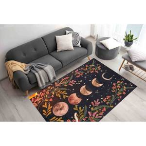 Tapis imprimé Moonlight Garden, tapis moderne bohème à motifs floraux pour couloir, tapis doux non tissé - Product Image 1