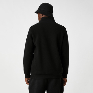 Sweat-shirt à demi-fermeture éclair brodé en éponge française de haute qualité pour hommes Logo personnalisé quart de fermeture éclair 100% coton teint en couleur unie hiver - Product Image 5