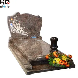 HQ STONE carved rose headstone polished granite monuments carved rose headstone monuments trade