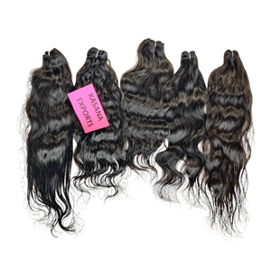 Cheveux humains naturels indiens Remy 100 % non traités, noirs, alignés sur la cuticule, ondulés profonds, avec dentelle complète, faciles à appliquer, pour tissage, vente en gros - Product Image 4