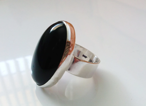 Black Onyx 925 Sterling Silver Gemstone Ring Designer Oval Shape Promise Ring Wedding December Birthstone Gift For Her - Product Image 2